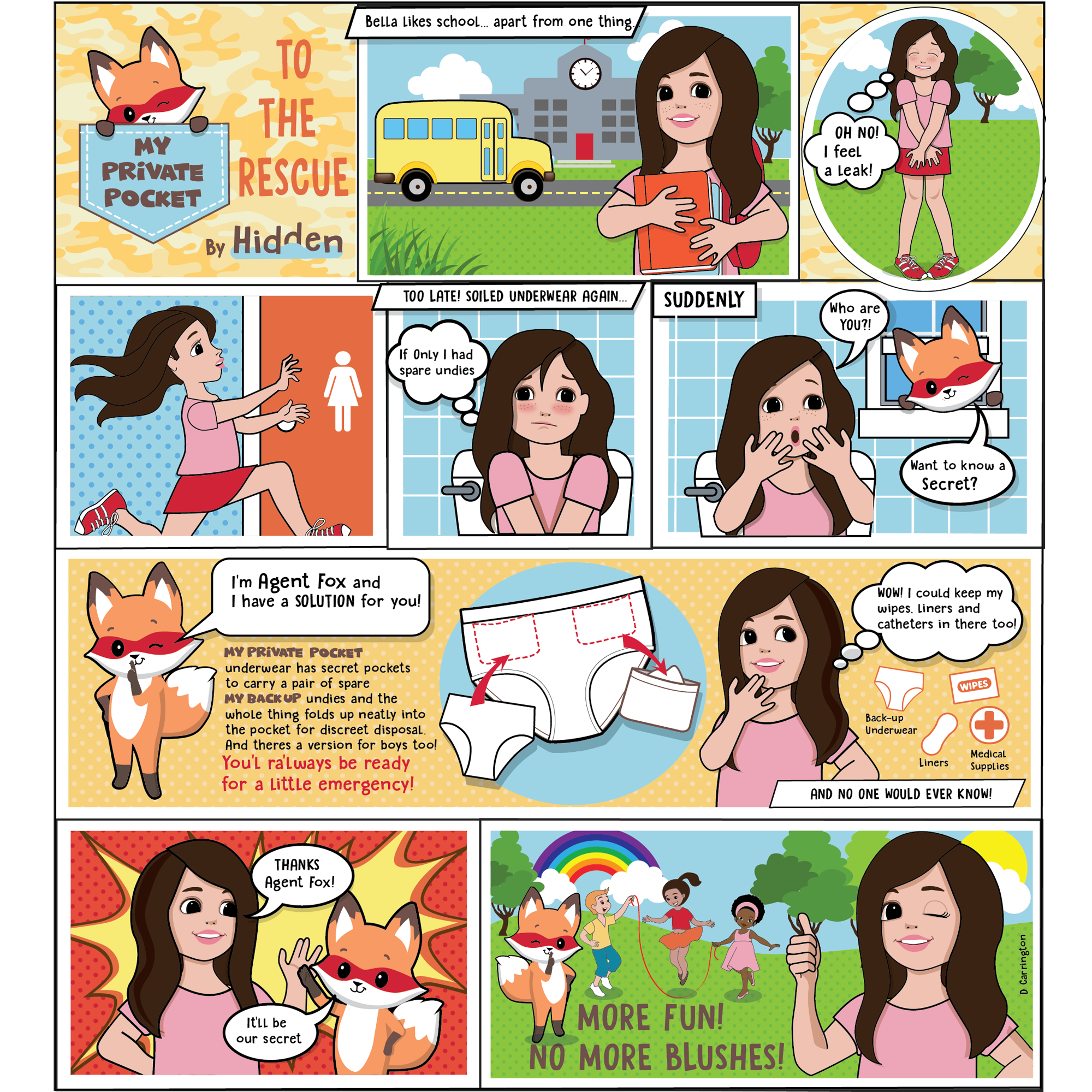 Briefs-My Private Pocket Underwear for Girls - Variety 3 Pack