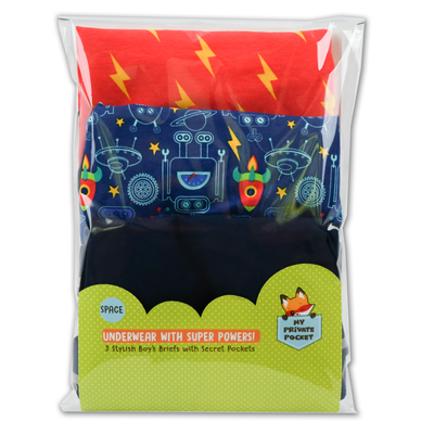 Briefs-My Private Pocket Underwear for Boys - Variety 3 Pack