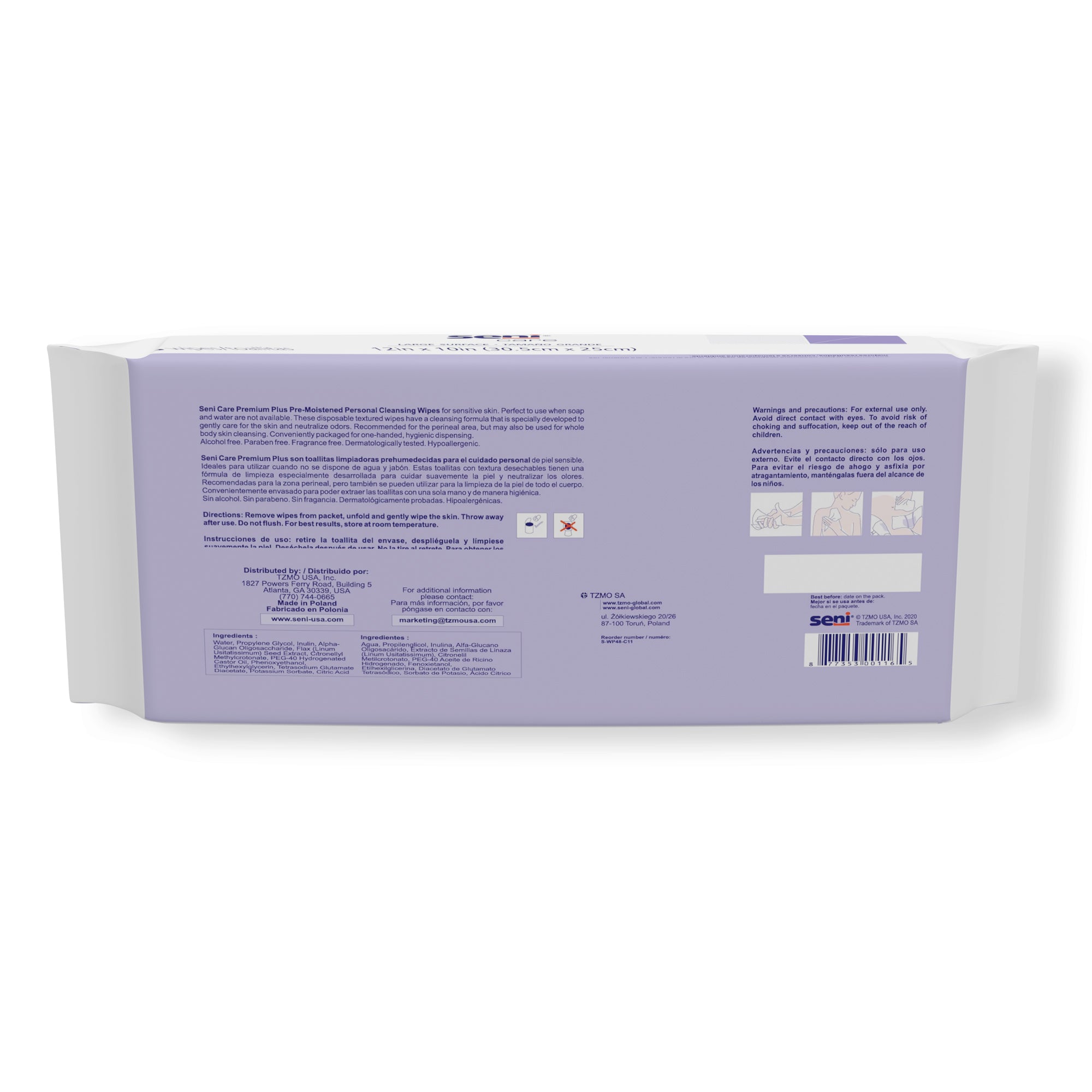 SENI CARE PREMIUM PLUS Pre-Moistened Personal Cleansing Wipes