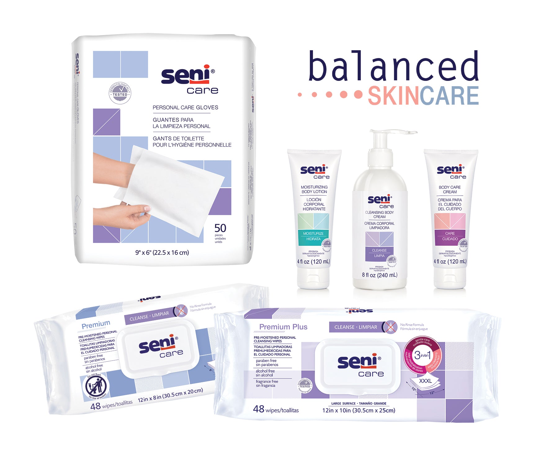 SENI CARE PREMIUM PLUS Pre-Moistened Personal Cleansing Wipes