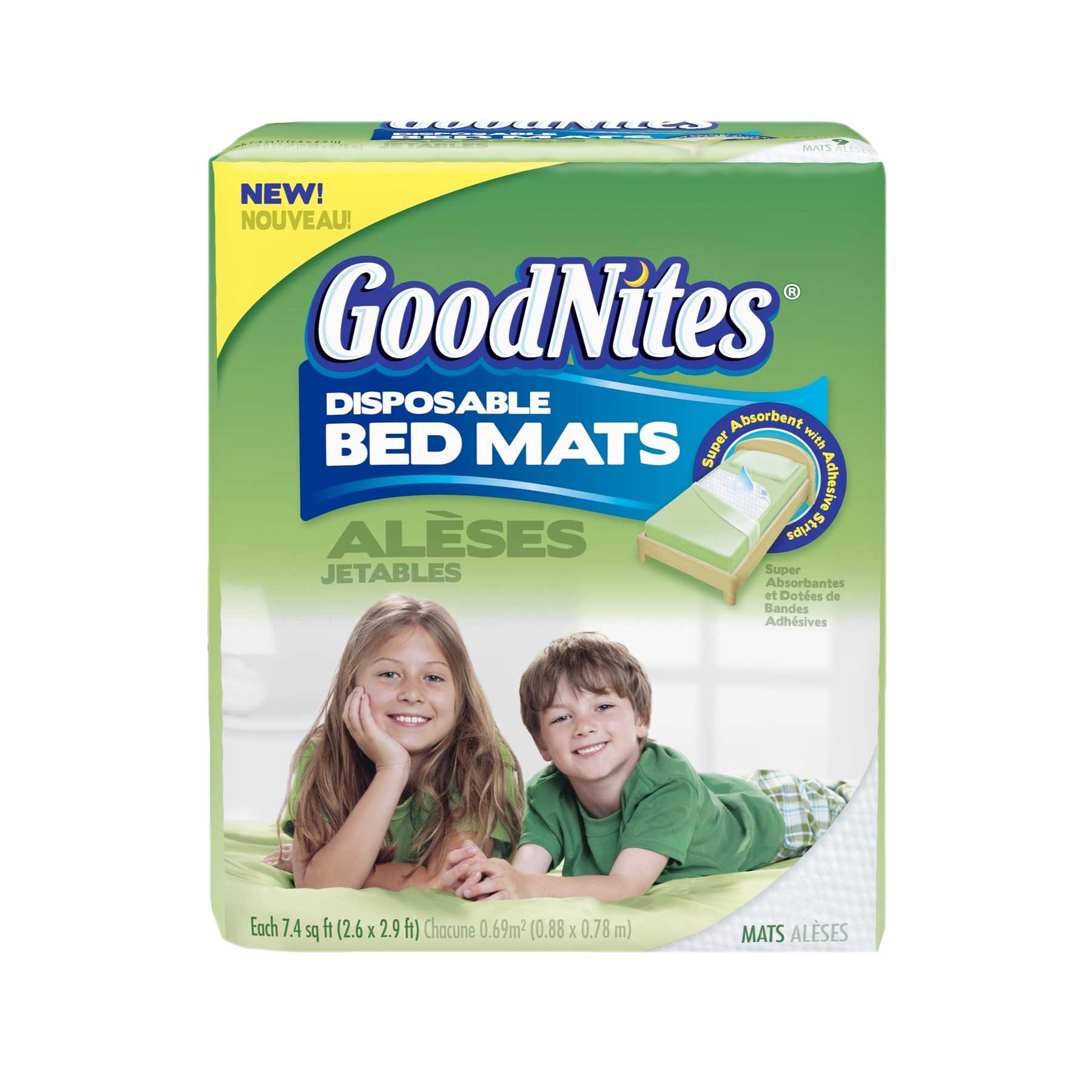 GoodNites Disposable Bed Pads for Nighttime Bedwetting, Non-Slip Waterproof Mattress  Pad, 30 x 36