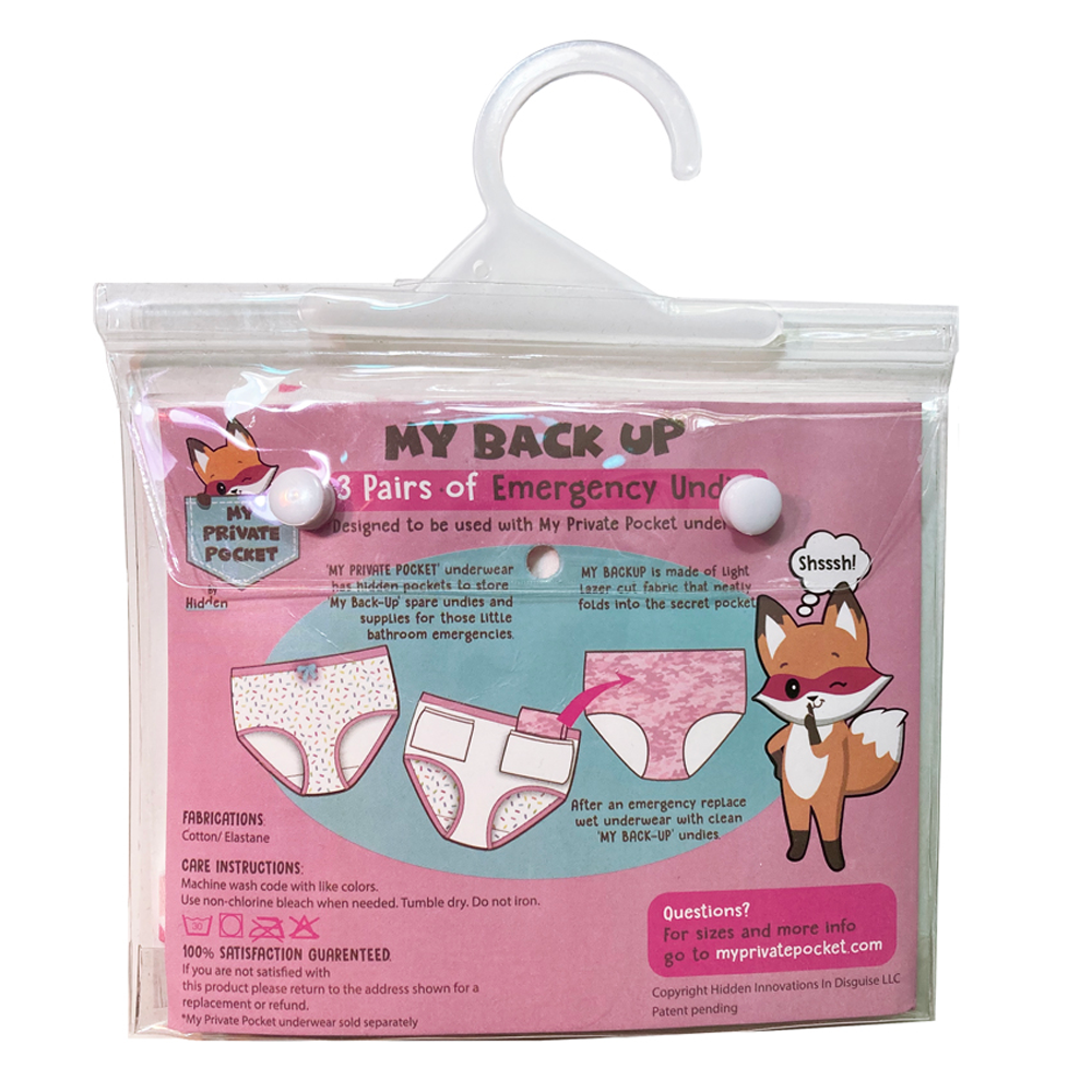 My Private Pocket Girls Underwear with Inner Pouches, Soft Cotton Panties,  Youth Incontinence, Potty Training, Medium (Pack of 3) : Health & Household  