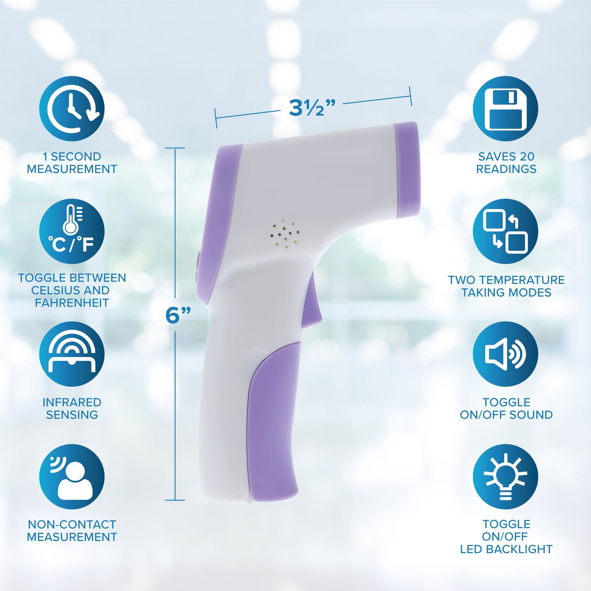 Large LED Digital Forehead Thermometer