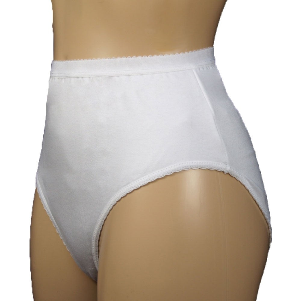 Cotton Ladies Brief Super Absorbency with Waterproof Backing-White -  National Incontinence